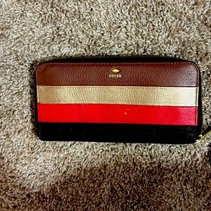Fossil Colorful Striped Leather Wallet